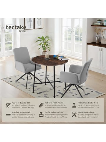tectake Runder Esszimmertisch, 80 x 76 cm, gestaltet im Industrial Style