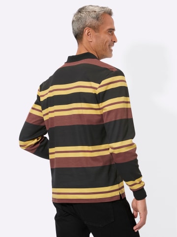 Sieh an! Sweatshirt in schwarz-rotbraun-geringelt