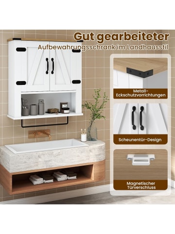 COSTWAY Badschrank hängend 60 x 20 x 72,5 cm in Weiß