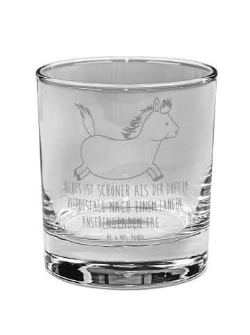 Mr. & Mrs. Panda Whiskyglas Pferd Springen mit Spruch in Transparent