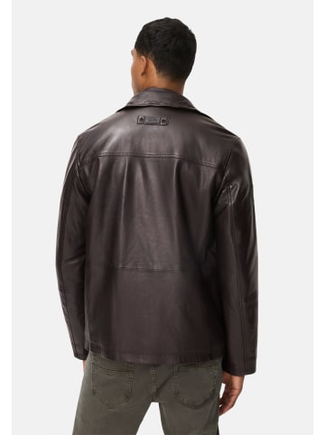 Camel Active Lederjacke mit Steppfutter in Dunkelbraun