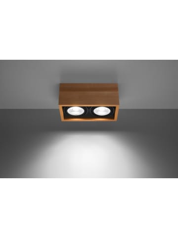 Nice Lamps Deckenleuchte URARA 2 aus Holz natural Holz rechteckig Lampe LED Gu10 NICE LAMPS