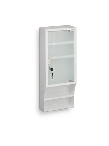 relaxdays Medizinschrank in Weiß - (B)27 x (H)65 x (T)12 cm
