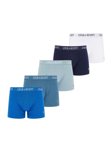 Lyle & Scott Trunks 5-Er Set in Dunkelblau/Weiß/Pastell-Türkis/Pastellblau/Blau