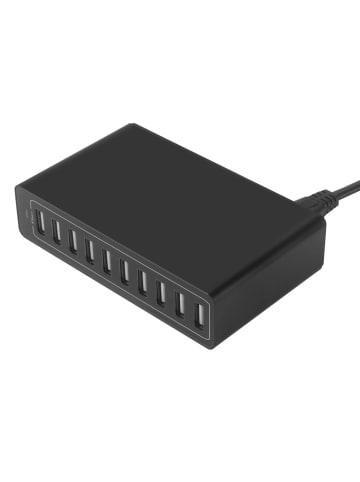 Platyne USB-Ladegerät mit 10 Anschlüssen in Schwarz