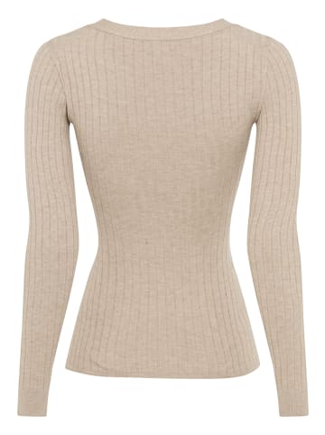 Bruno Banani V-Ausschnitt-Pullover in creme-melange