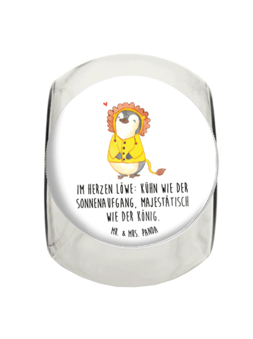 Mr. & Mrs. Panda Vorratsdose Glas Löwe Astrologie mit Spruch in Weiß