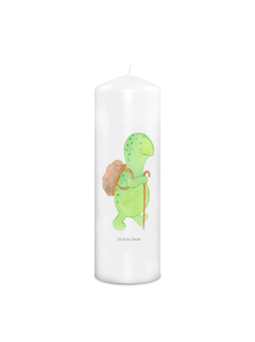 Mr. & Mrs. Panda Bedruckte Kerze Schildkröte Wanderer ohne Spruch in Weiß