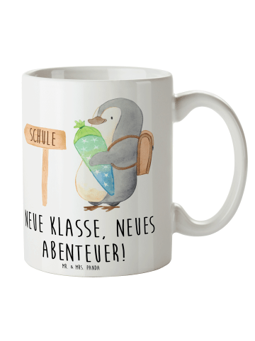 Mr. & Mrs. Panda Pott Erster Schultag Abenteuer mit Spruch in Weiß