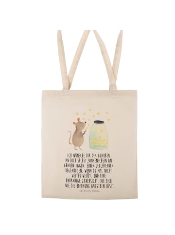 Mr. & Mrs. Panda uni tasche Maus Sterne mit Spruch in Creme