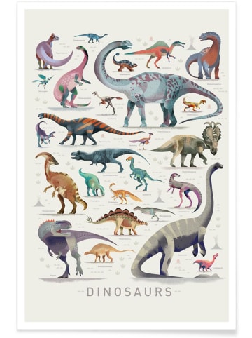 Juniqe Poster "Dinosaurs" in Bunt