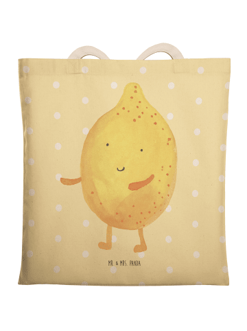 Mr. & Mrs. Panda shopping bag Beste Freunde Zitrone ohne Spruch in Gelb Pastell