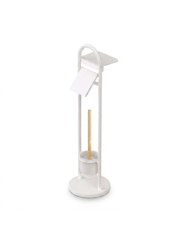 relaxdays WC Garnitur in Weiß/ Natur - (B)21,5 x (H)79 x (T)21,5 cm