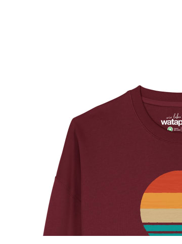 wat? Apparel Sweatshirt Retro Sunset Ocean in Weinrot
