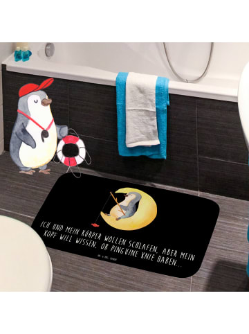 Mr. & Mrs. Panda Duschvorleger Pinguin Mond mit Spruch in Schwarz