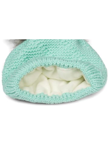 styleBREAKER Strick Bommelmütze in Türkis