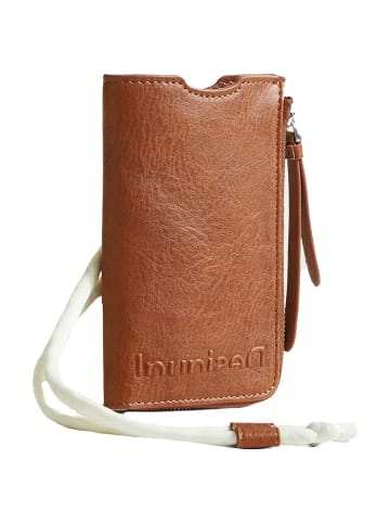 Desigual Mone Half Logo Rita - Handytasche 17 cm (black) in beige oscuro