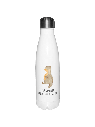 Mr. & Mrs. Panda Thermosflasche Otter Bauch mit Spruch in Weiß