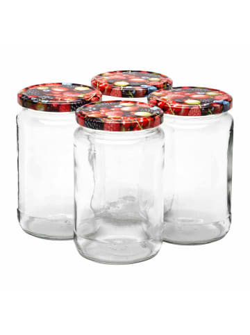 VAN WELL 4er Set Einmachgläser / Sturzgläser Wildberries 720 ml transparent in transparent