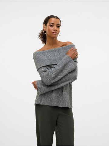 Vero Moda Strickpullover in Medium Grey Melange