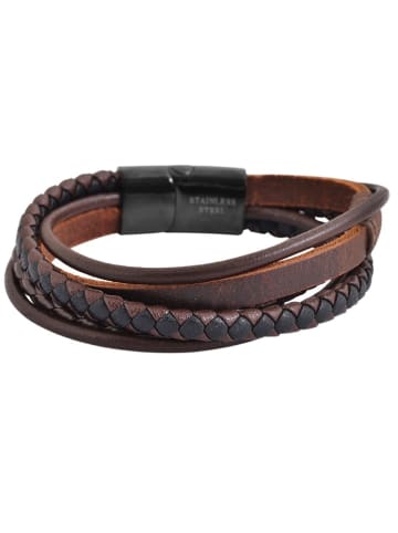 Adeliás Herren Armband aus Edelstahl 22 cm in braun