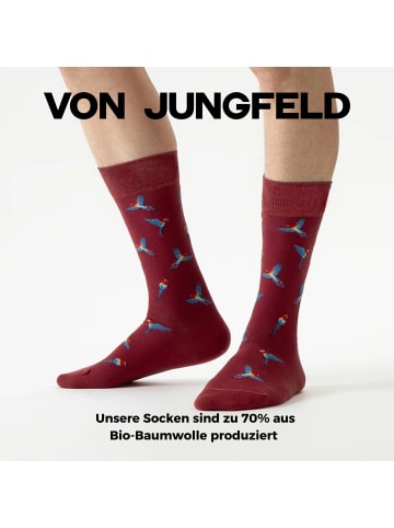 von Jungfeld Gemusterte Socken Papagei Icon in Bordeaux