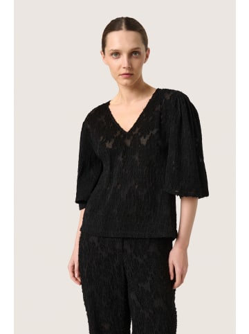 Soaked in Luxury Kurzarm-Bluse SLRaye Gerade Passform in Black