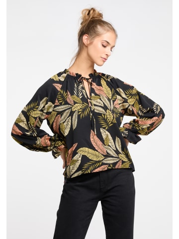 IZIA Damen Blusenshirt in Schwarz Mehrfarbig