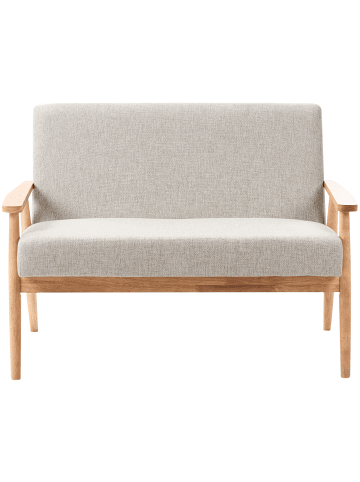 Beliani 2-Sitzer Sofa ESRUM in Grau/Braun - (W) 111 x (H) 79 x (L) 72 cm