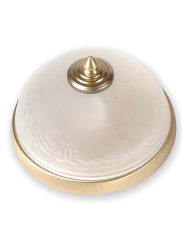 Licht-Erlebnisse Deckenlampe Ø 18 x (H)12 cm in Messing poliert CremeMessing poliert Creme