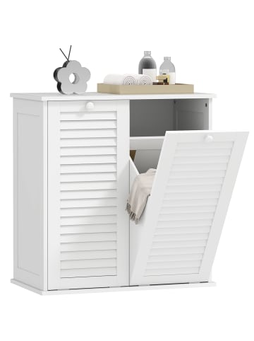 HOMCOM Wäscheschrank-70L x 38B x 73H cm-Weiß