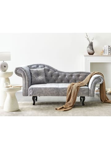Beliani Chaiselongue LATTES II in Grau/Braun - (W) 192 x (H) 81 x (L) 59 cm