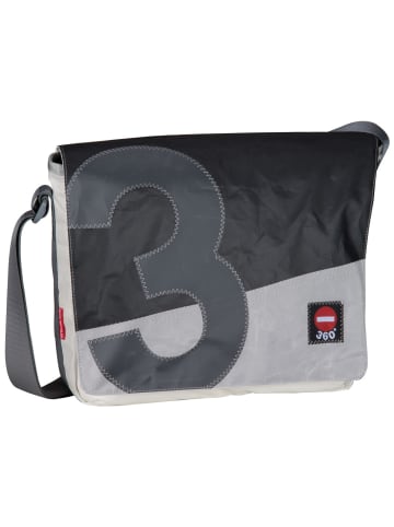 360 grad Umhängetasche Barkasse in Schwarz/Hellgrau mit Zahl Grau