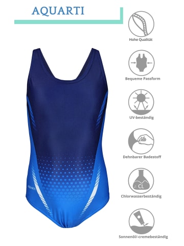 Aquarti Mädchen Badeanzug Chlorresistent Muscleback Wassersport in blau