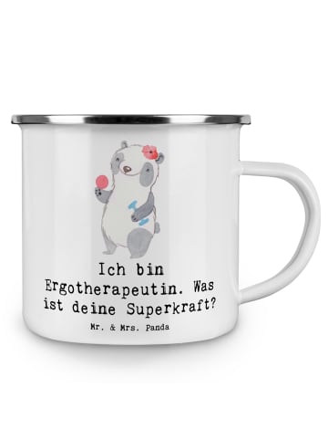 Mr. & Mrs. Panda Pott Super Ergotherapeutin mit Spruch in Weiß