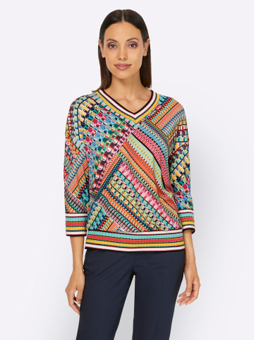 Heine Druck-Shirt in smaragd-pink-gemustert