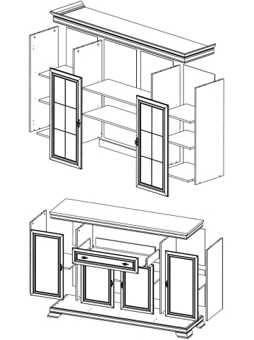 Feldmann-Wohnen Buffetschrank Kora andersen pinie 168 / 46 / 194cm