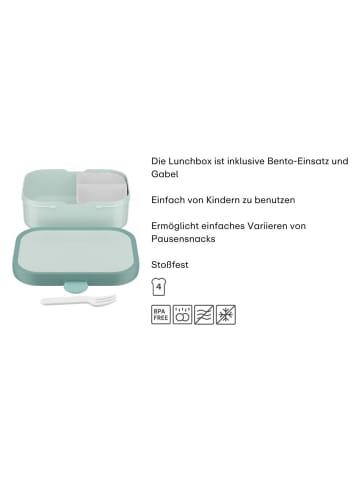 Mepal 2er Set Brotdosen mit Einsatz & Gabel Campus 700 ml in Cool Blue & Blau