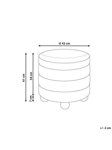Beliani Pouf CHILLY in Braun - (W) 42 x (H) 41 x (L) 42 cm