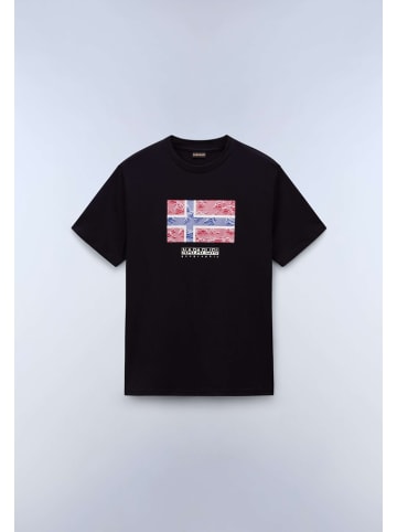 Napapijri T-Shirt "S-Drapeau Ss" in Schwarz