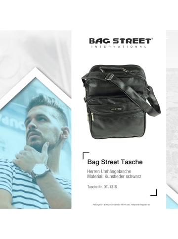 Bag Street Umhängetasche, Flugbegleiter Kunstleder schwarz ca. 28cm