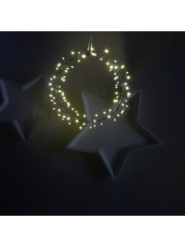 MARELIDA LED Kranz Türkranz Weihnachtskranz Lichtkranz 90LED D: 24cm schwarz