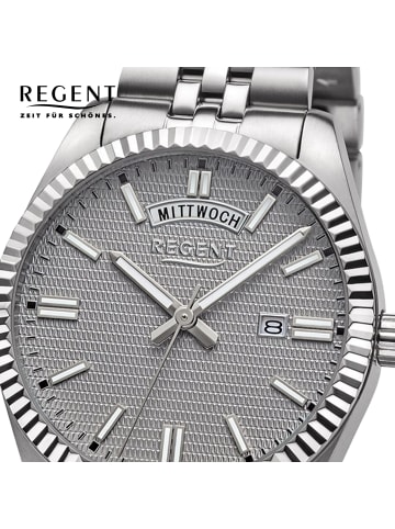 Regent Analog-Armbanduhr Regent Metallarmband silber groß (ca. 40mm)