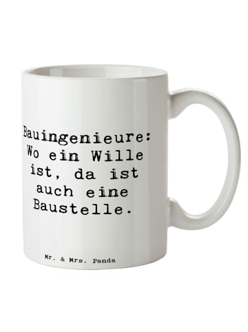 Mr. & Mrs. Panda Pott Spruch Bauingenieur Wille mit Spruch in Weiß