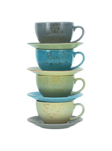 CreaTable CreaTable Nature Collection Bistrotassen Set, Cappuccino Set 8-tlg in Mehrfarbig in Mehrfarbig