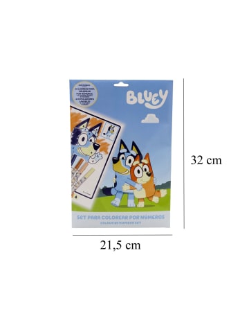 Bluey Malen nach Zahlen Set A4 16 Blätter 6 waschbare Stifte im Umschlag Kreativset