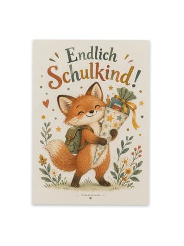 Mr. & Mrs. Panda Postkarte Fuchs poetisch Design mit Spruch in Weiß