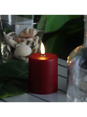 MARELIDA 2x LED Mini Kerze Grabkerze für Laternen Timer Sensor H: 10cm in rot