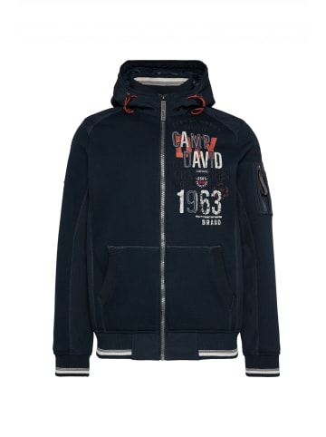 CAMP DAVID  Sweatjacke 'The Craftsmen' in blau