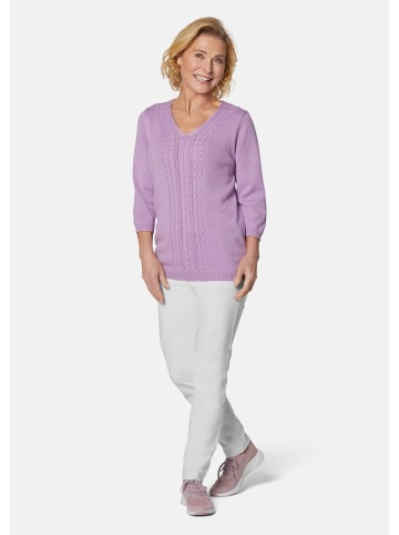 GOLDNER Superweicher V-Pullover in Leichtstrick in violett